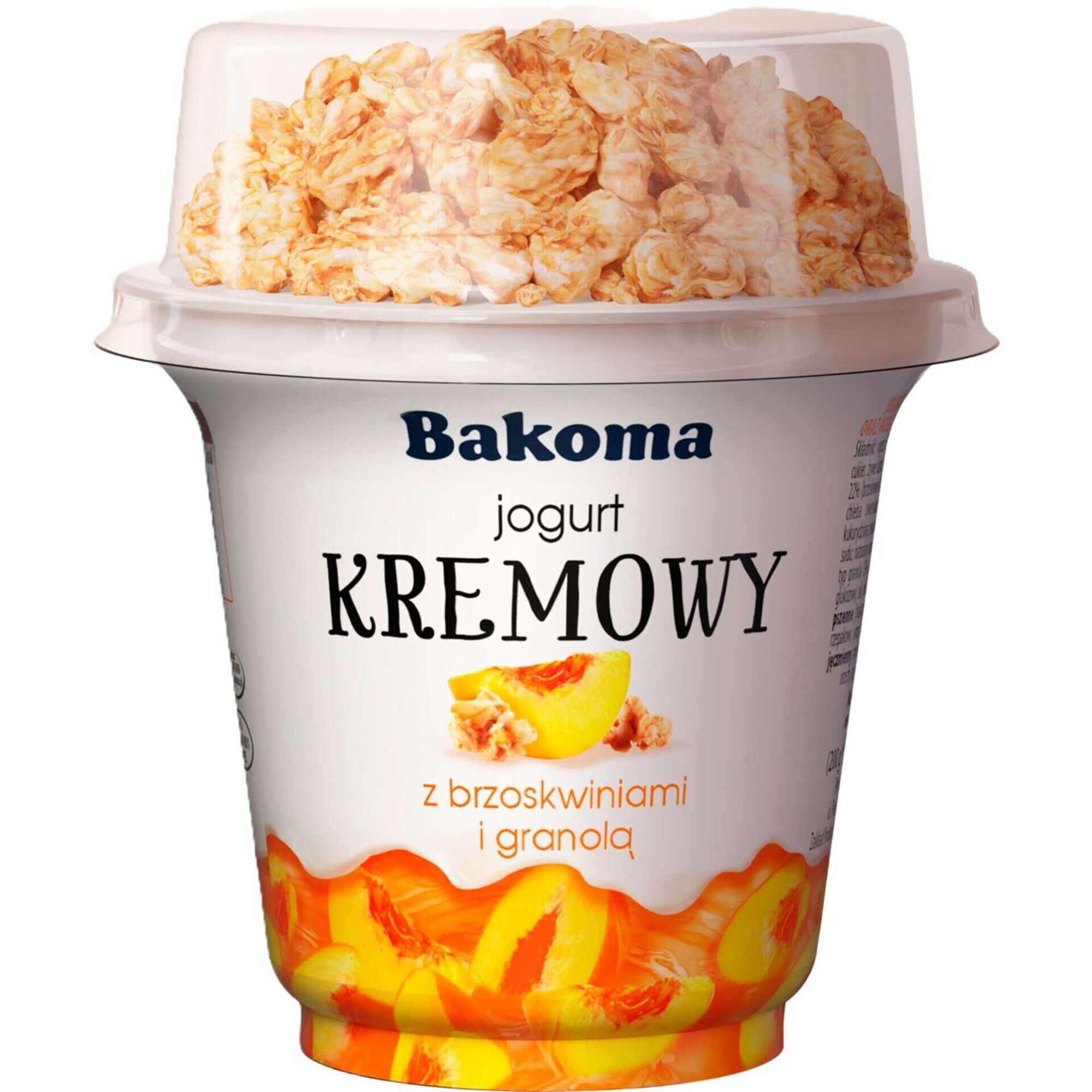 Iogurte Peda&ccedil;os Kremowy Duo P&ecirc;ssego e Granola Bakoma