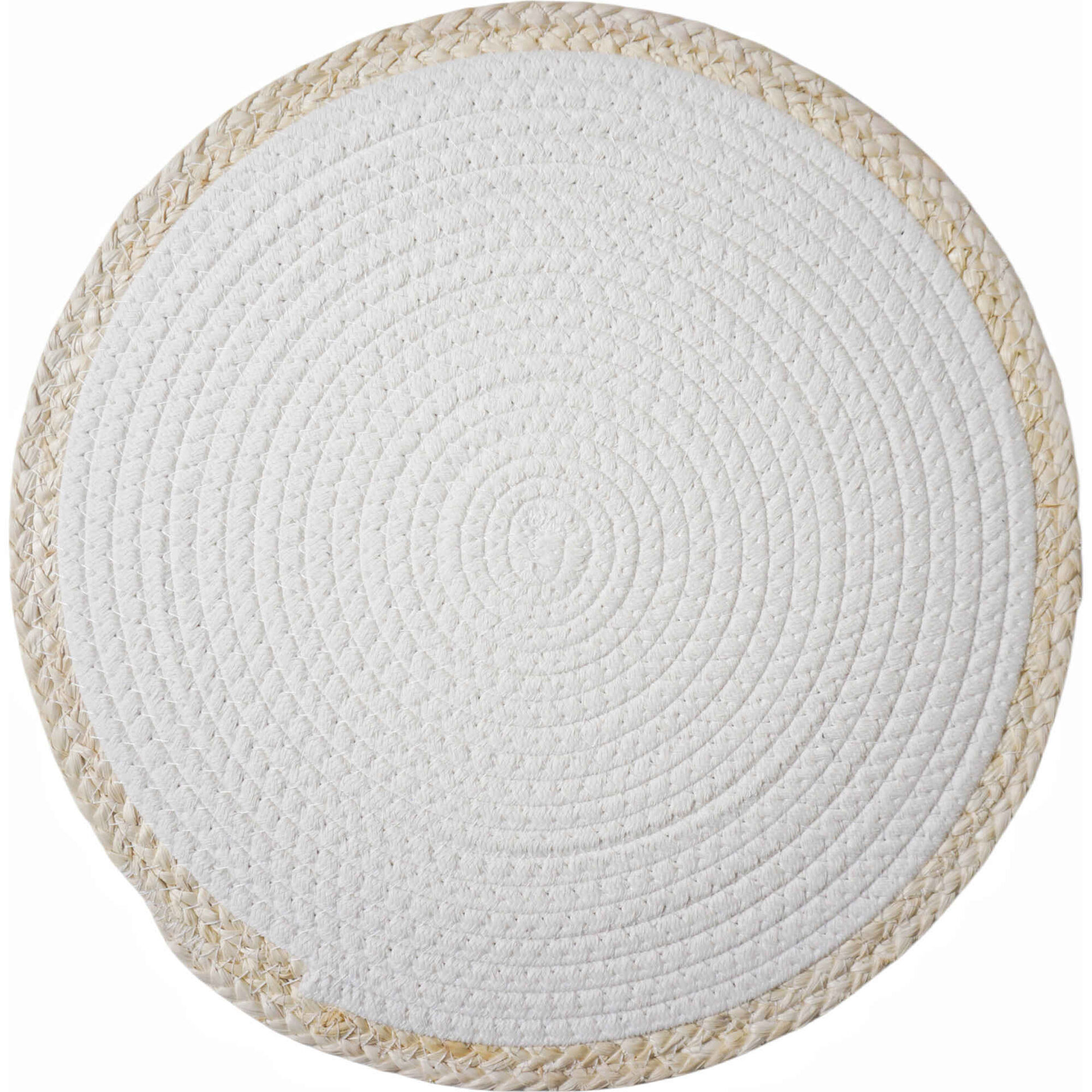 Individual Palhinha Redondo 38cm Branco Individual Palhinha Redondo 38cm Branco