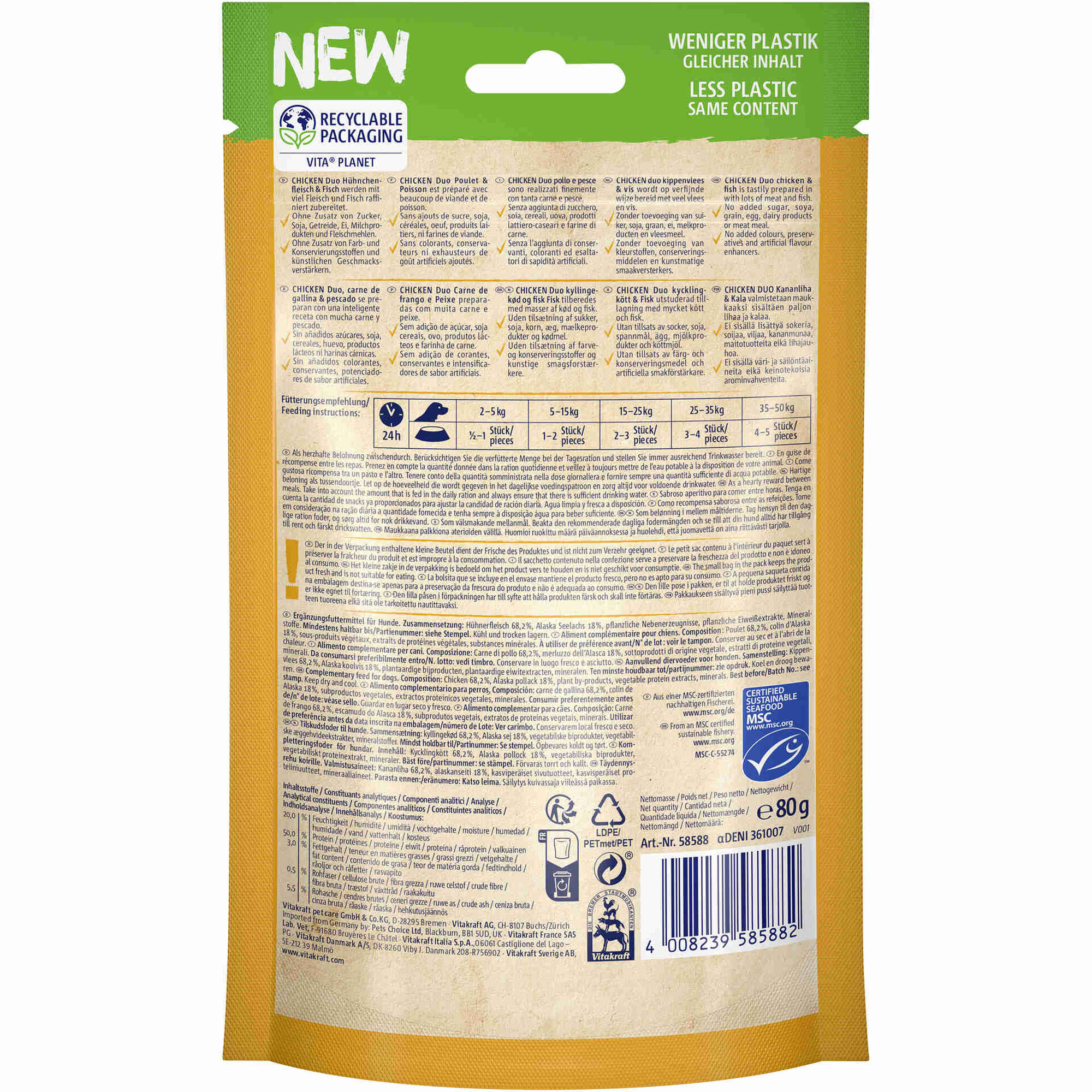 Snack para Cão Pure Meat Duo Frango e Peixe