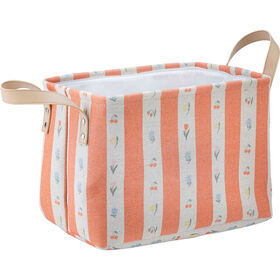 Cesto Retangular Tecido com Flores 30x20x20cm Kasa