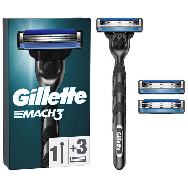 Máquina de Barbear Mach3 e 3 Recargas Gillette