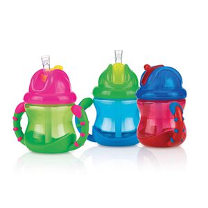 Copo com Palha 240ml +12M Flipnslip (várias cores) Nuby