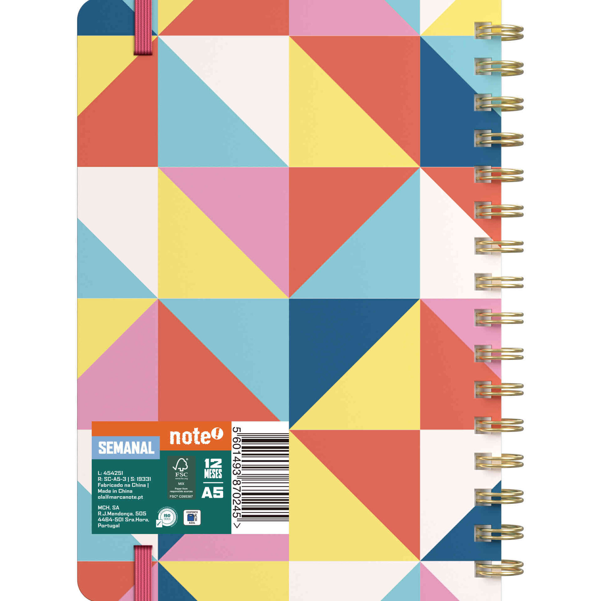 Agenda A5 2027 12 Meses (v&aacute;rias cores) Note!