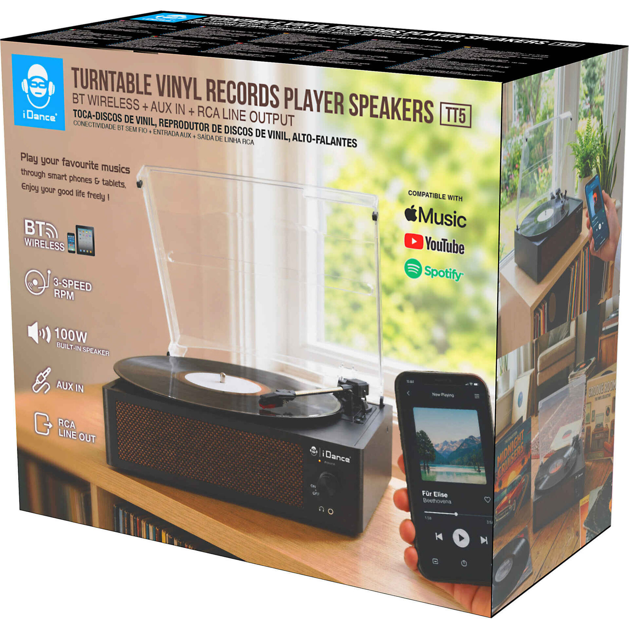 iDance - Gira-Discos Bluetooth com Colunas Integradas