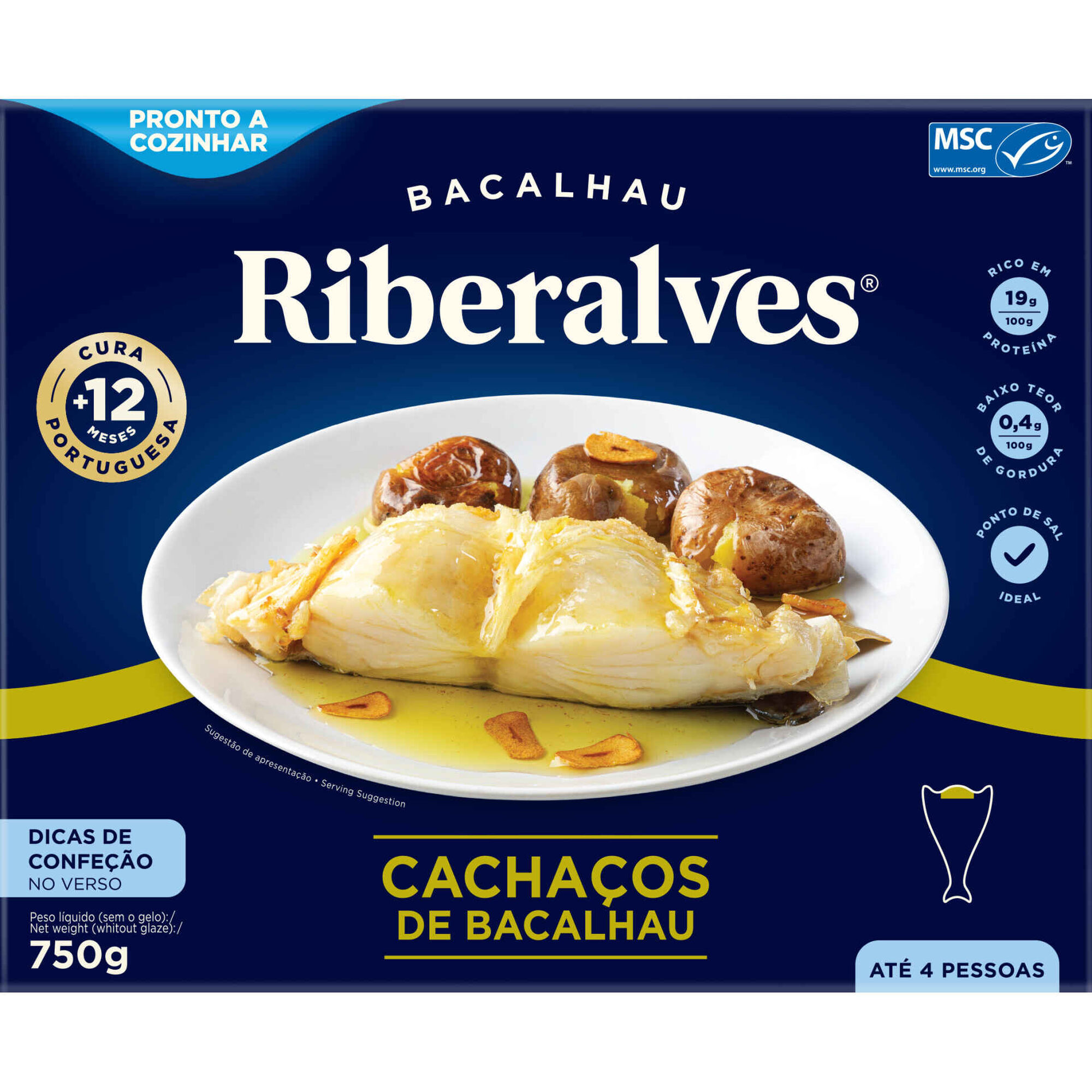 Cachaços de Bacalhau 12 Meses de Cura MSC Congelado Cachaços de Bacalhau 12 Meses de Cura MSC Congelado