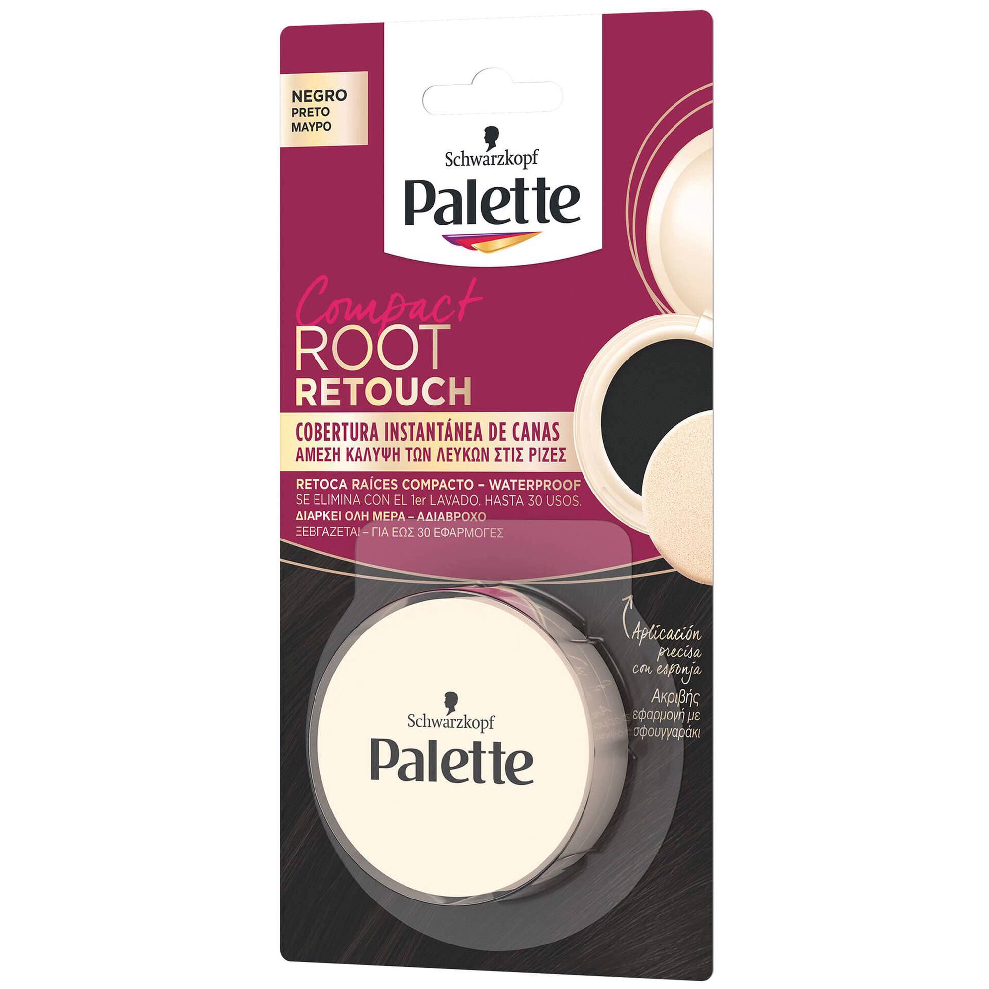 Coloração Retoca Raízes Compact Root Retouch Preto Palette - emb. 1 un ...