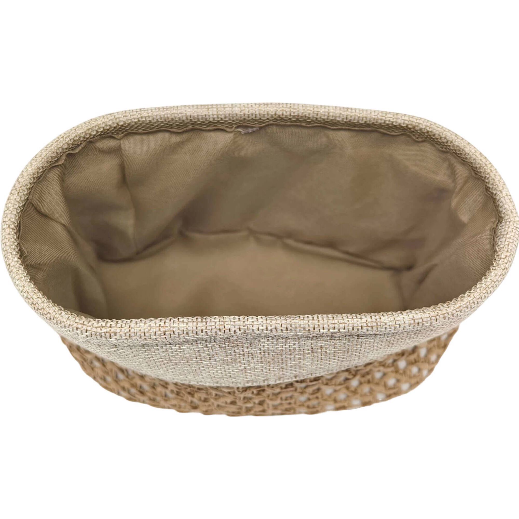 Cesto Oval R&aacute;fia Bege Kasa