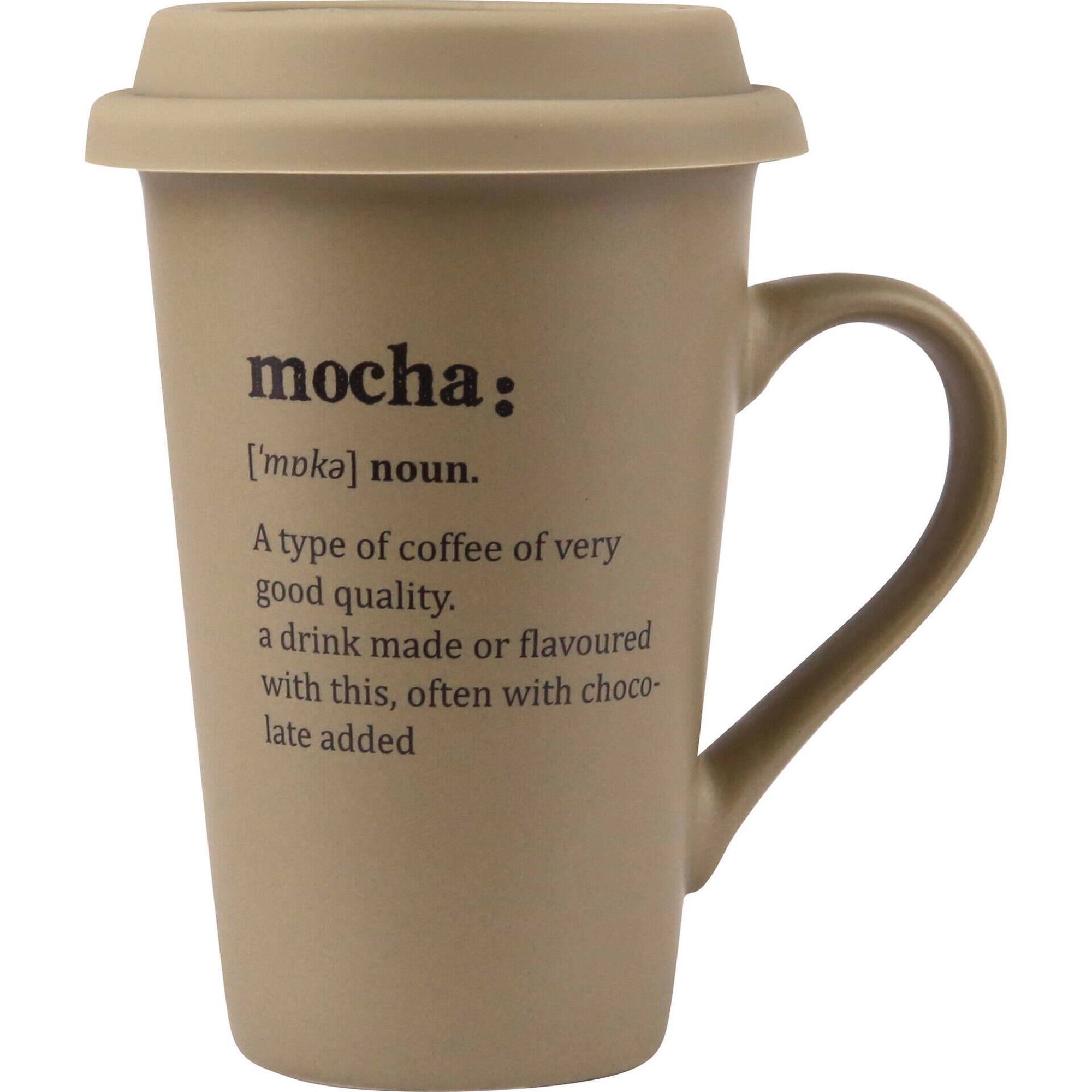 Caneca com Tampa 370ml Silicone Mocca Castanho