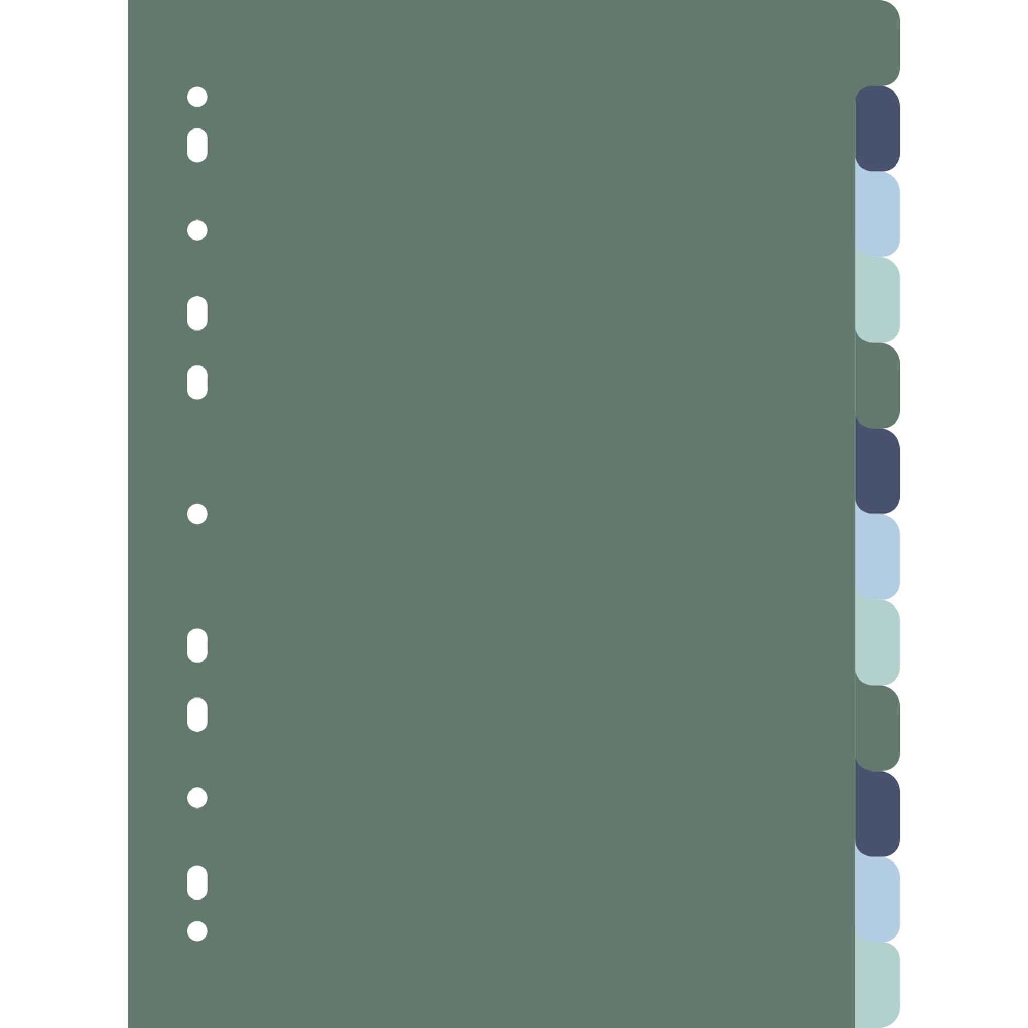 Separador com 12 Divis&oacute;rias A4 Verde e Azul Note!