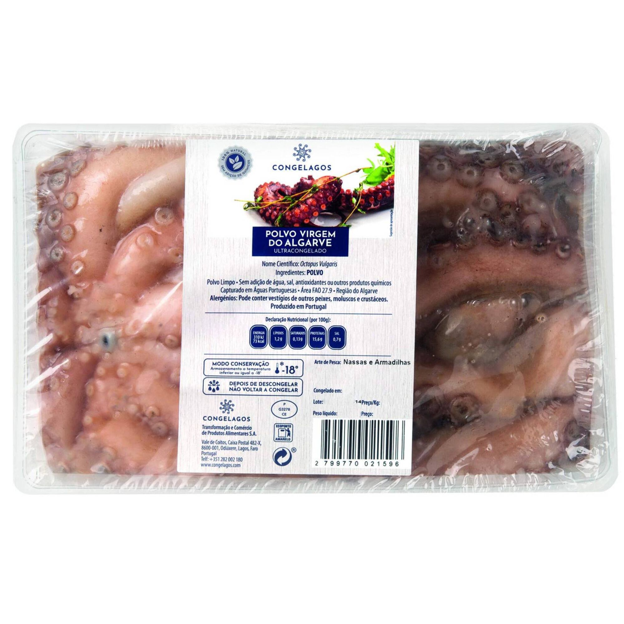 Polvo do Algarve Ultracongelado (800 gr a 1,5 kg)