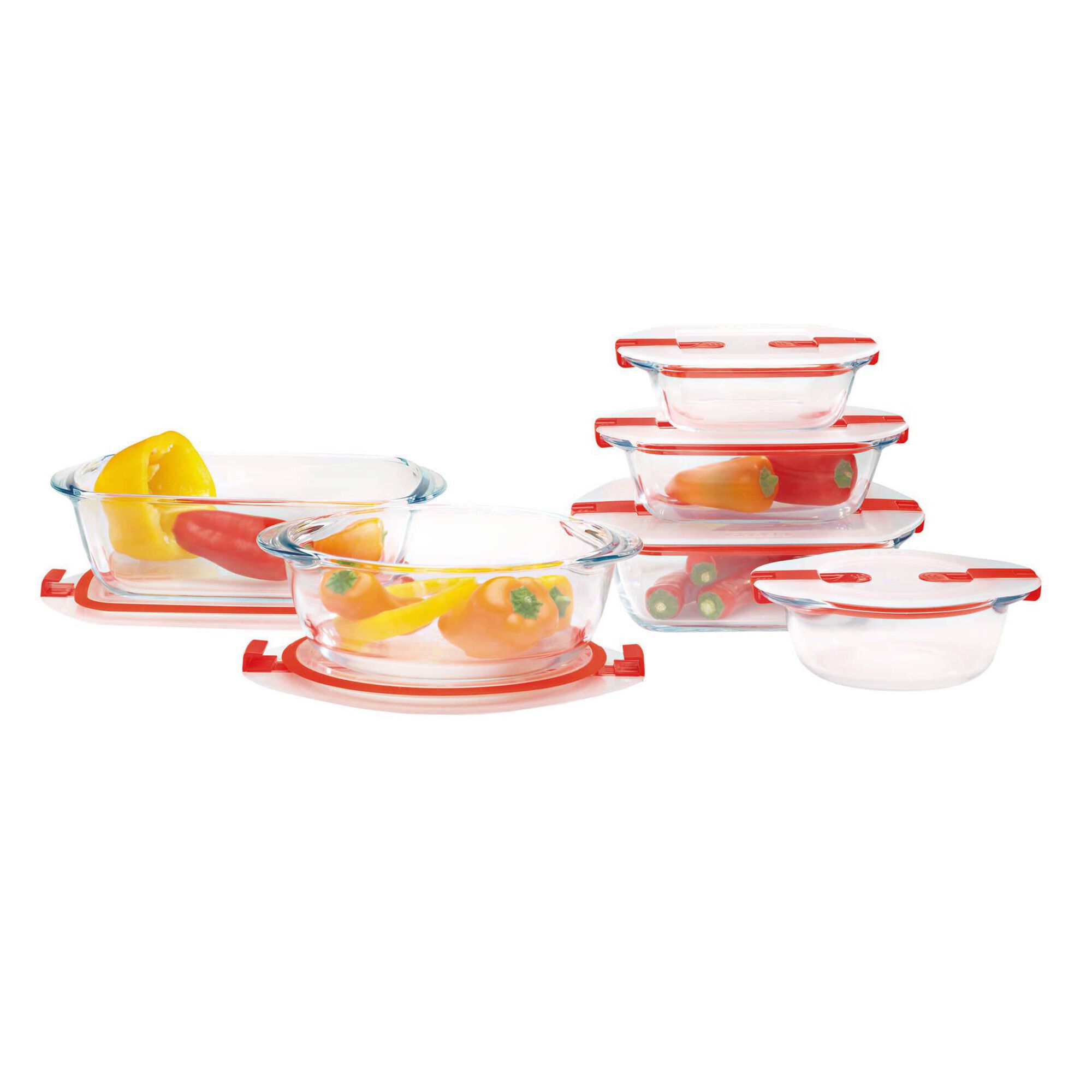 Caixa Herm&eacute;tica Quadrada Vidro Cook&Heat Pyrex