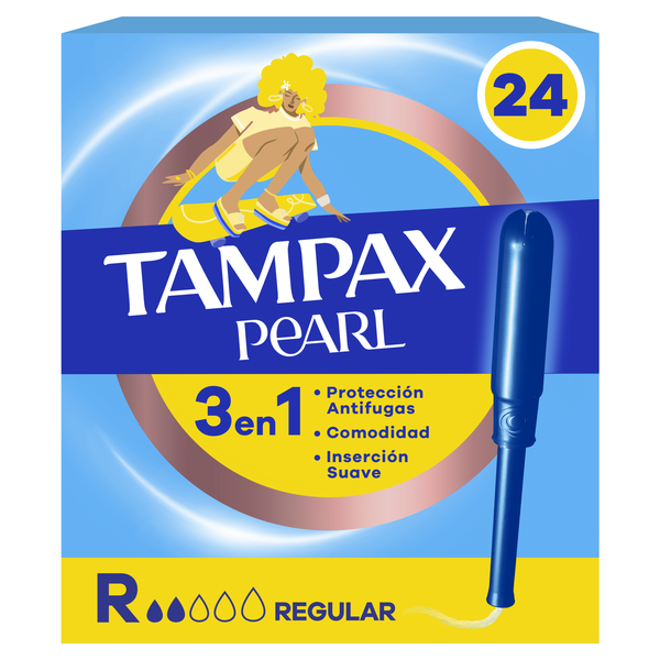 Tampões Pearl Regular Com Aplicador Tampax