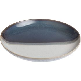 Prato Bolo 26cm Branco e Azul