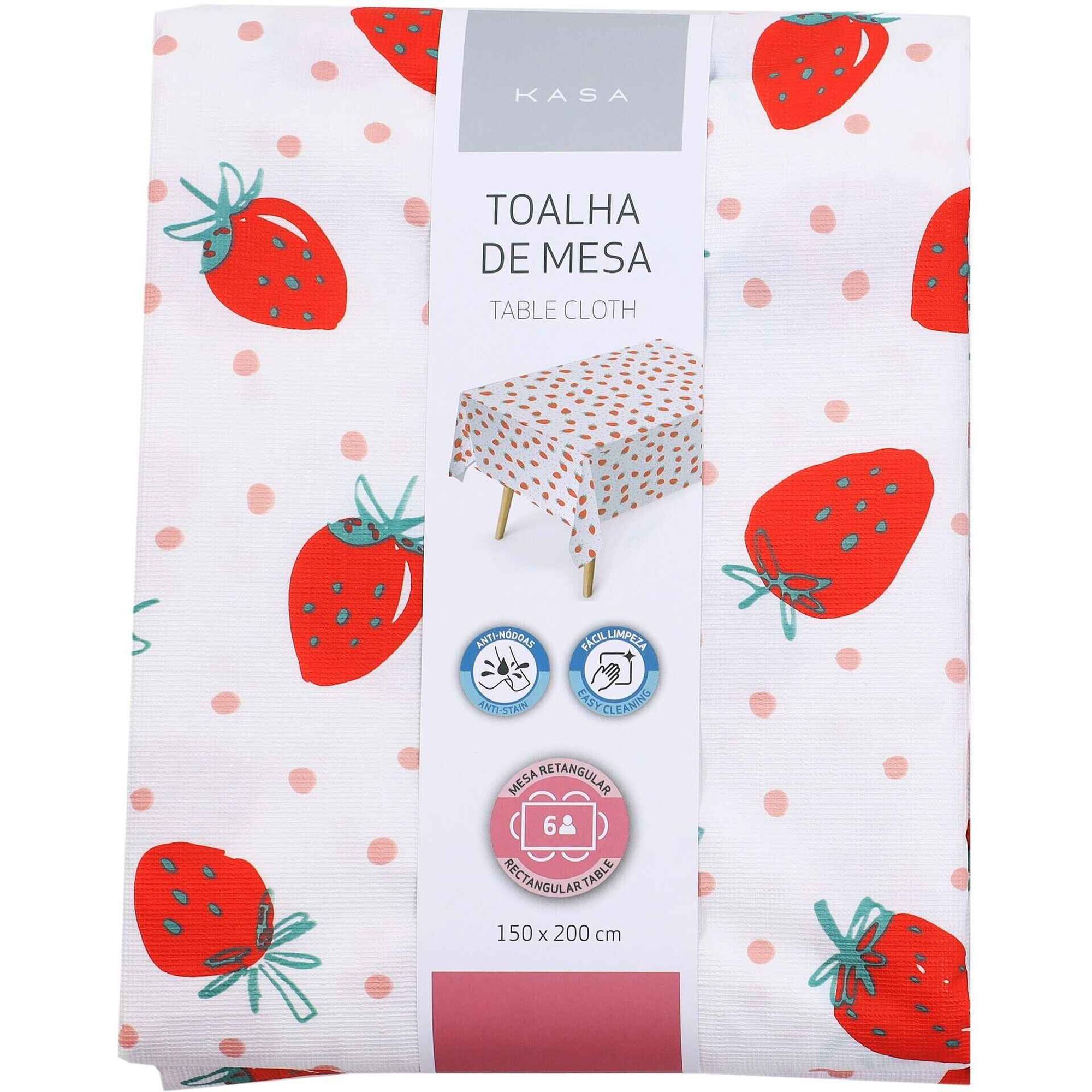 Toalha Mesa PVC Peva Morangos Kasa