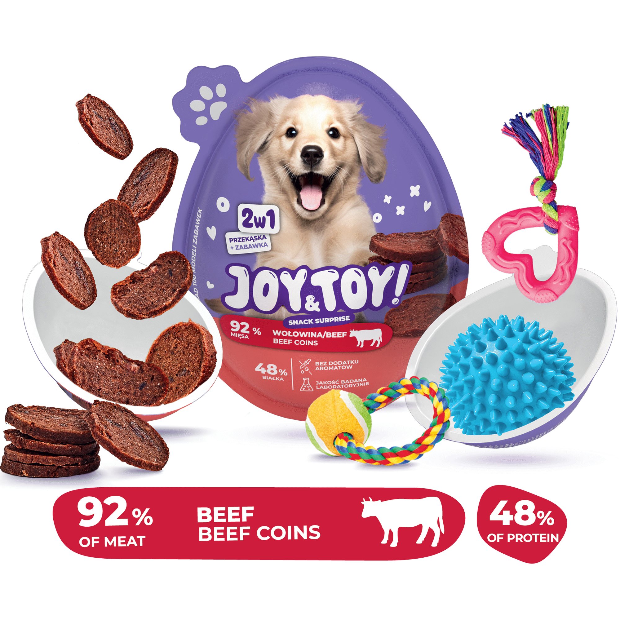 Snack Ovo Surpresa para C&atilde;o Vaca Joy&Toy