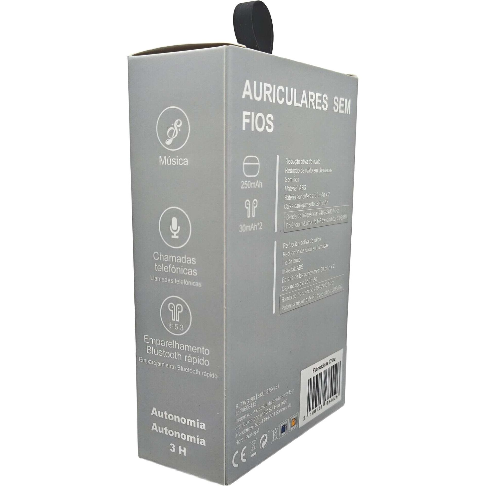 Auriculares sem Fios Branco Bazar&atilde;o