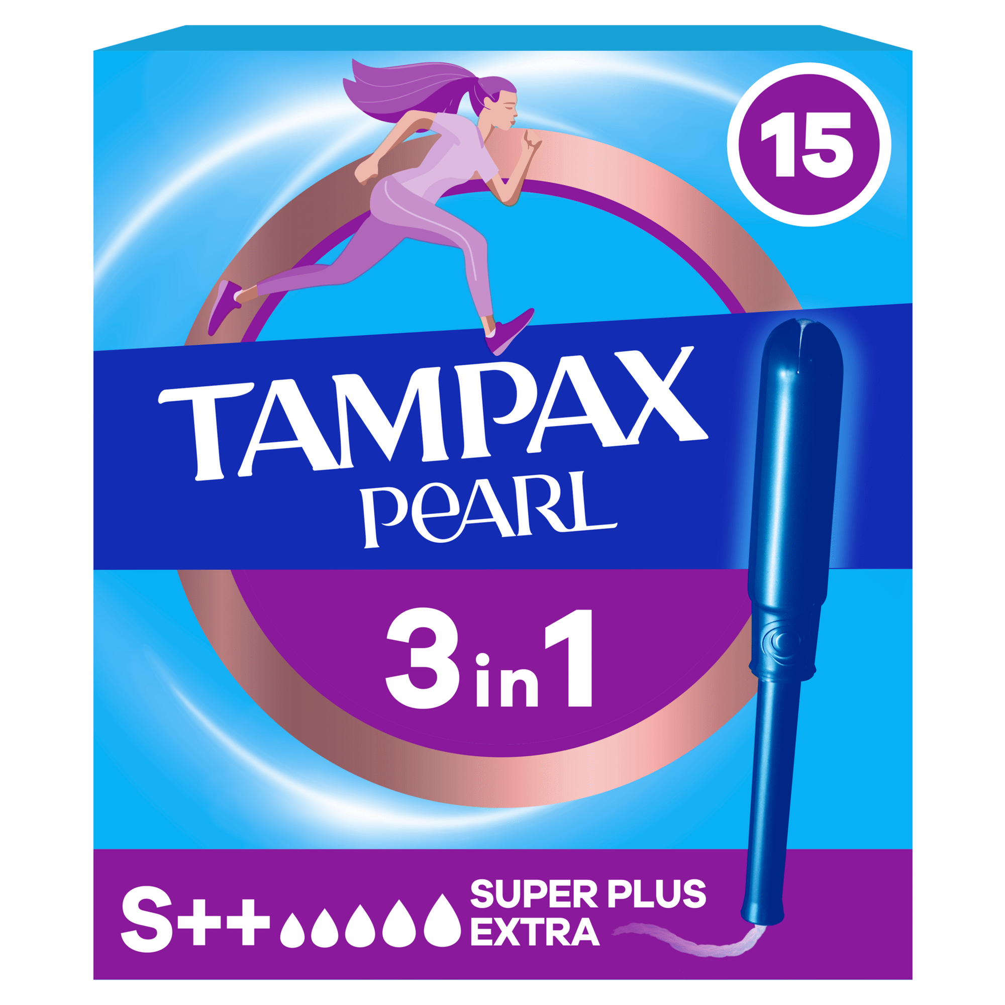 Tamp&atilde;o com Aplicador Pearl Super Plus Extra Tampax