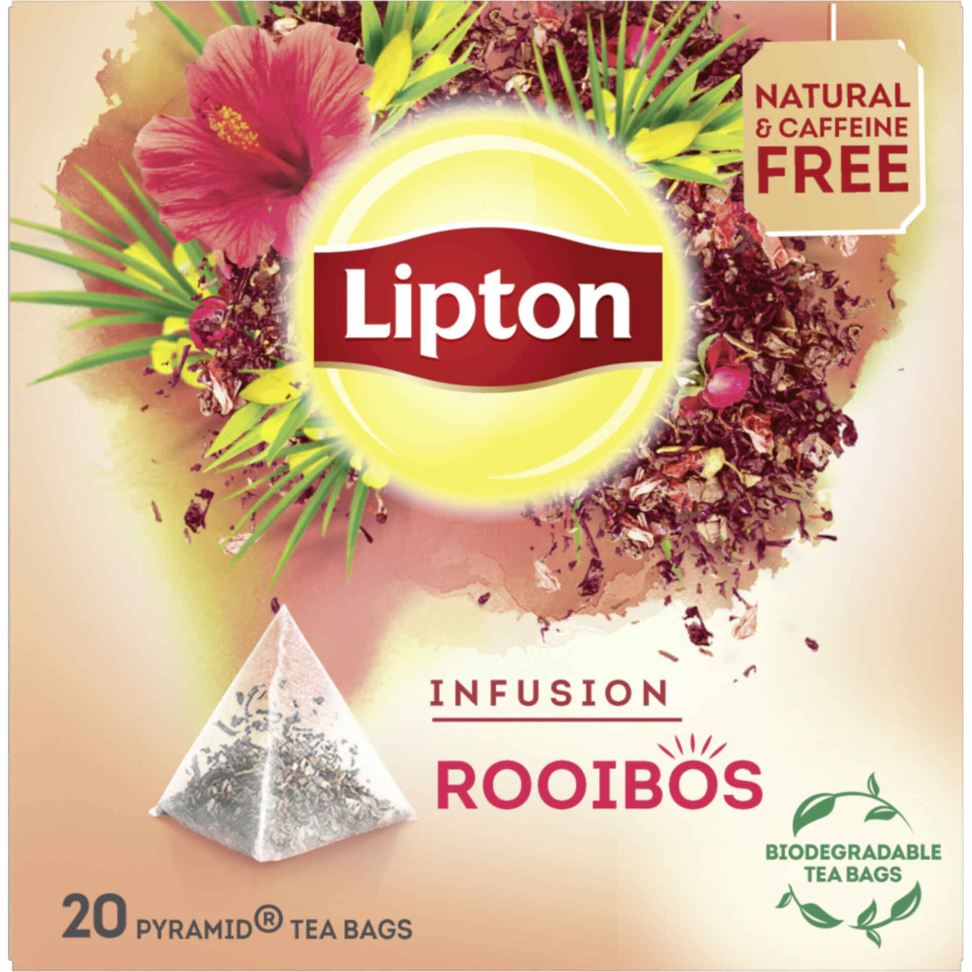 Infus&atilde;o Rooibos e Hibisco Pyramid Saquetas Lipton