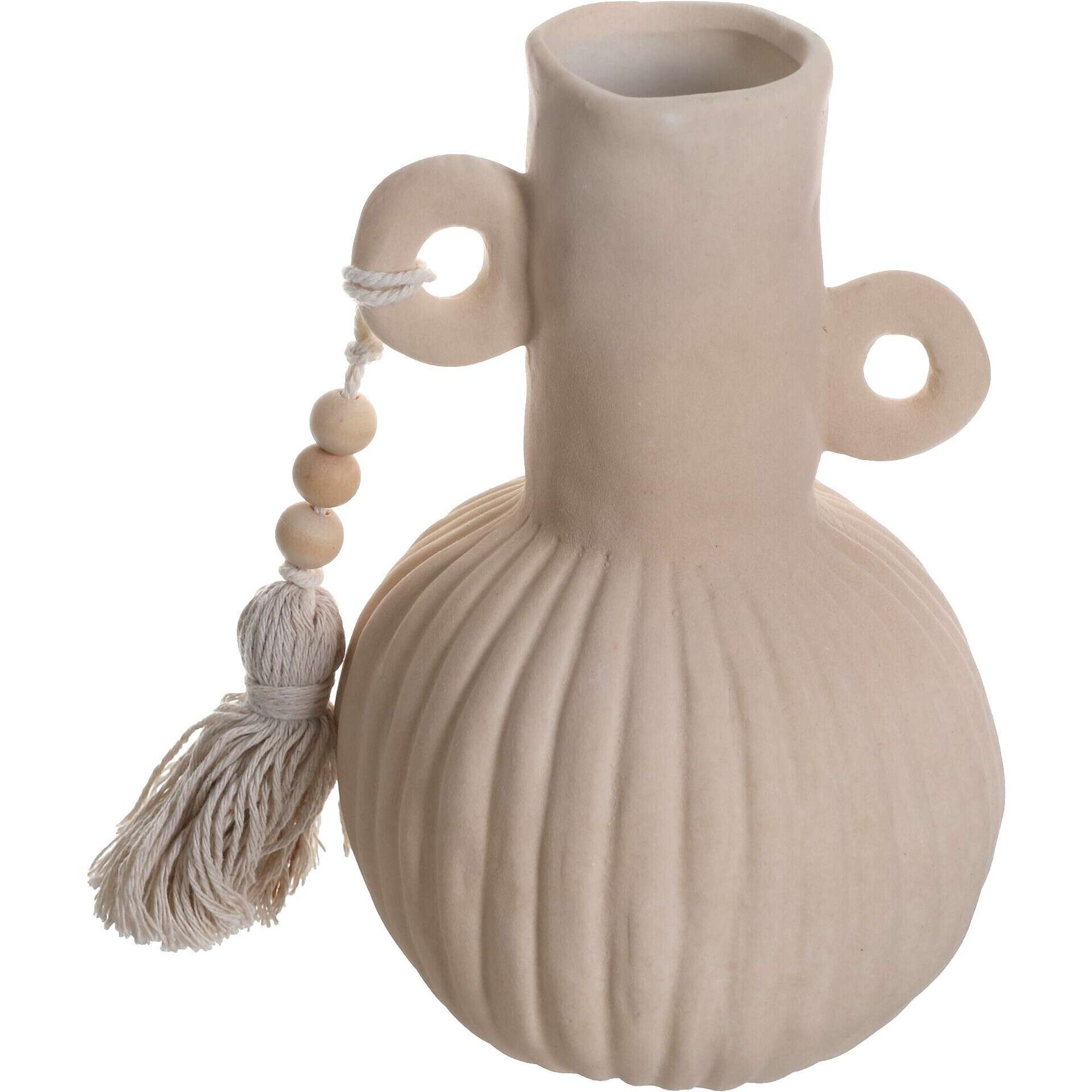 Jarra 18cm Branca com Franja