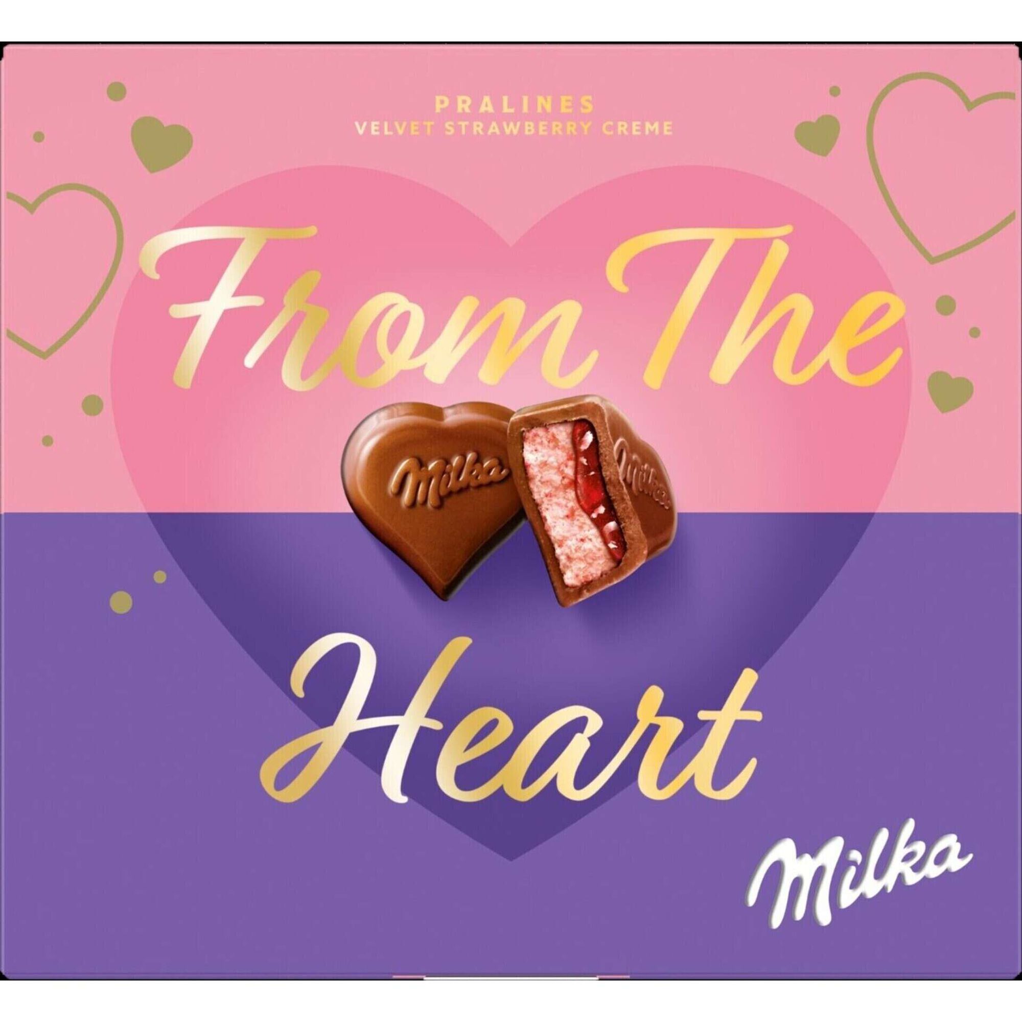 Bombons de Chocolate Pralin&eacute; Morango From The Heart Milka
