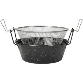Fritadeira com Cesto Esmaltada 24cm Essencial Kasa