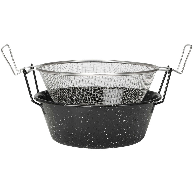 Fritadeira com Cesto Esmaltada 24cm Essencial Kasa