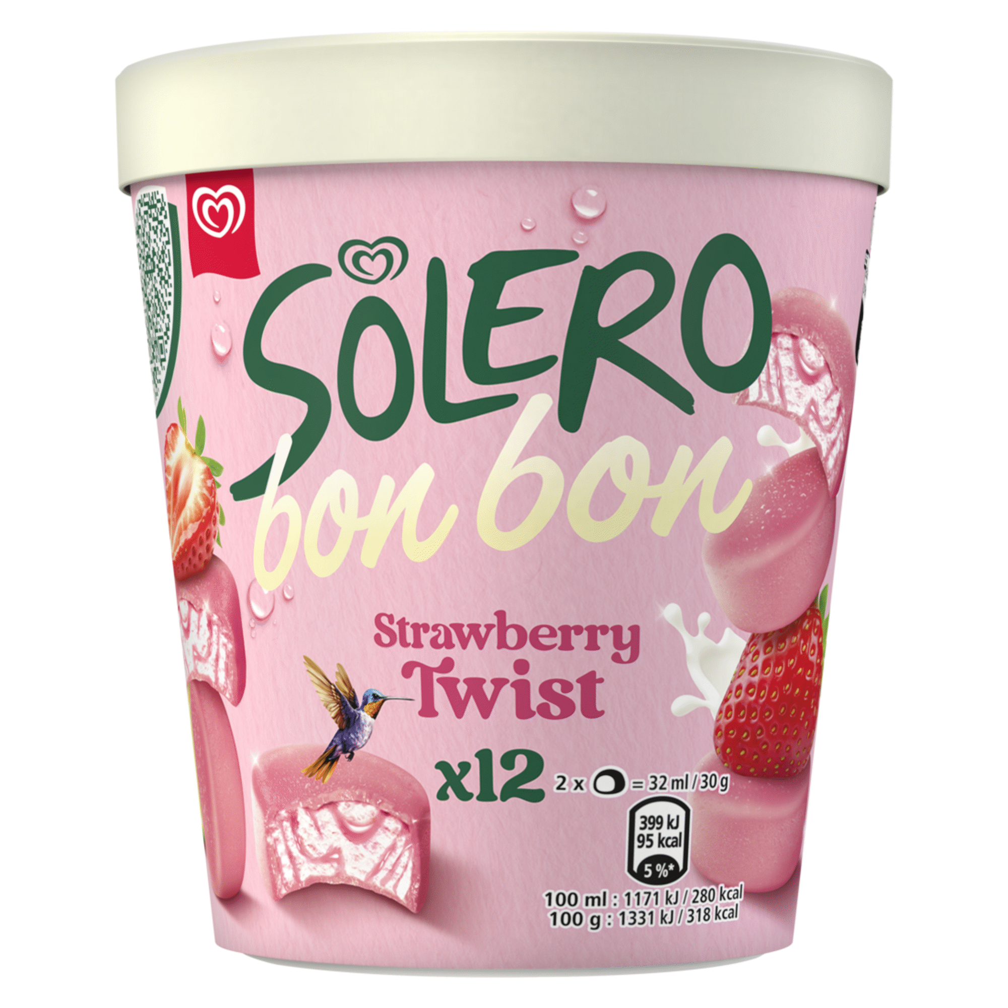 Gelado Strawberry Twist Bon Bon Solero