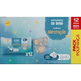 Box Toalhitas Beb&eacute; Hidrata&ccedil;&atilde;o Continente do Beb&eacute;