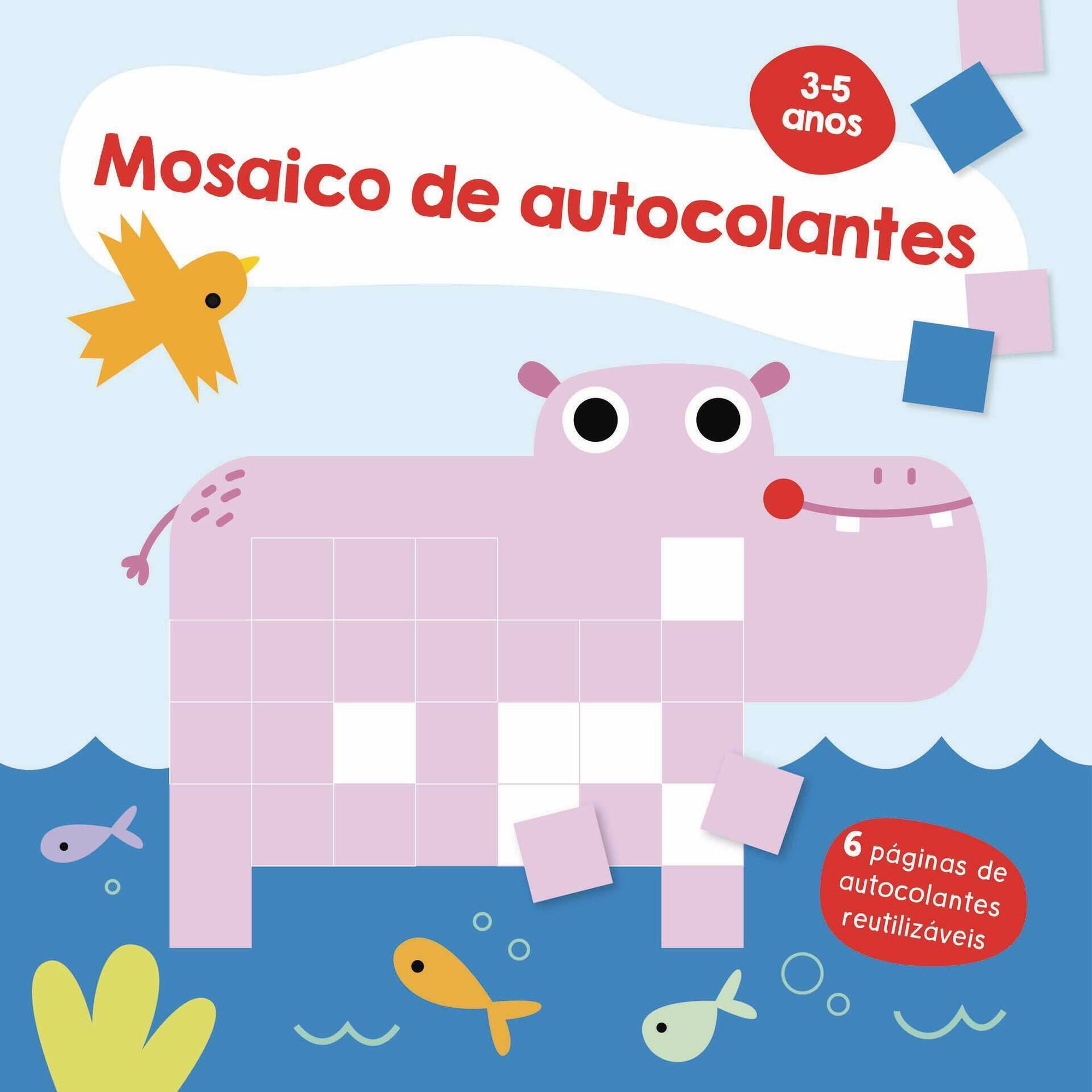 Mosaico de Autocolantes - Hipopótamo 3-5 Anos