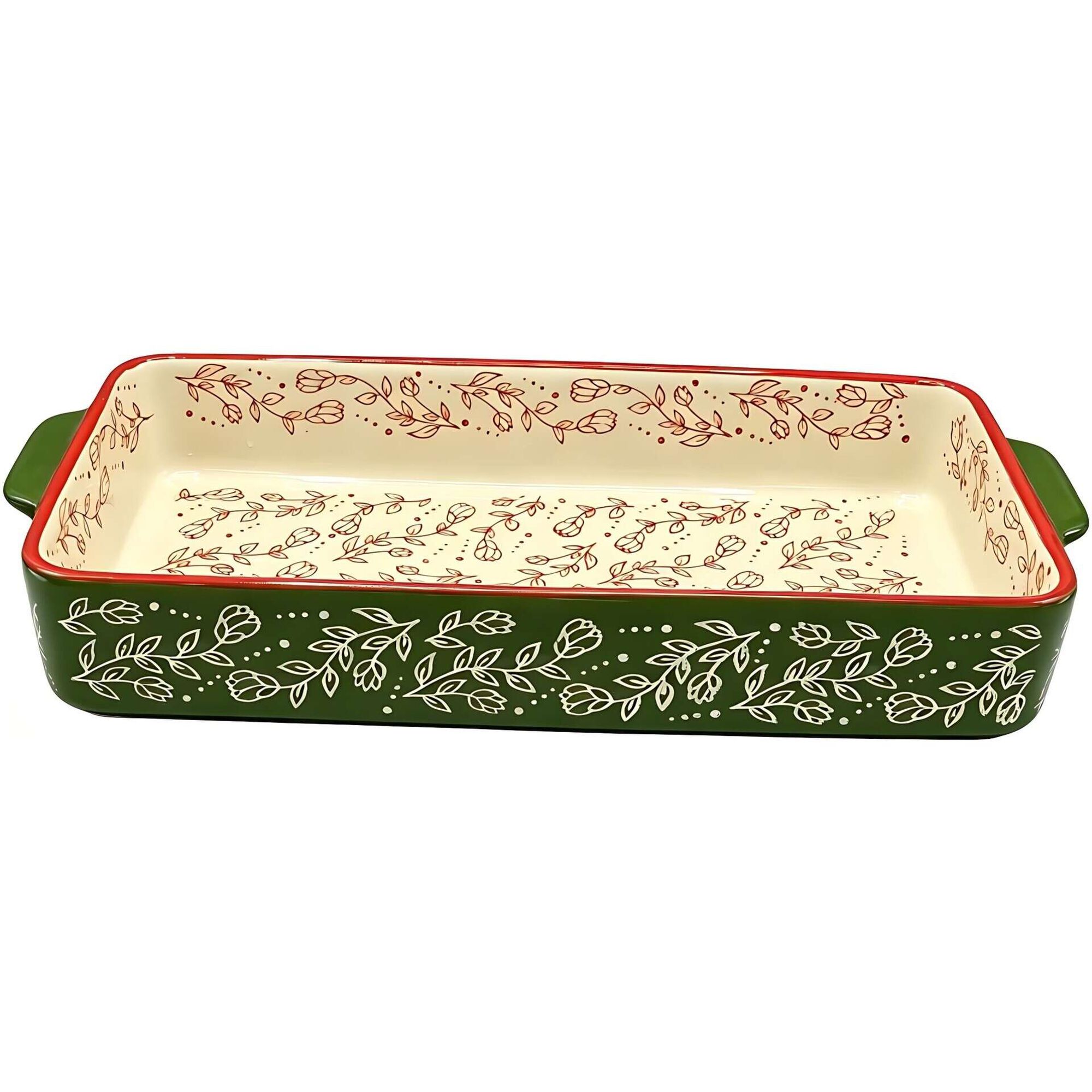 Assadeira Retangular 36x17x6cm Verde Kasa