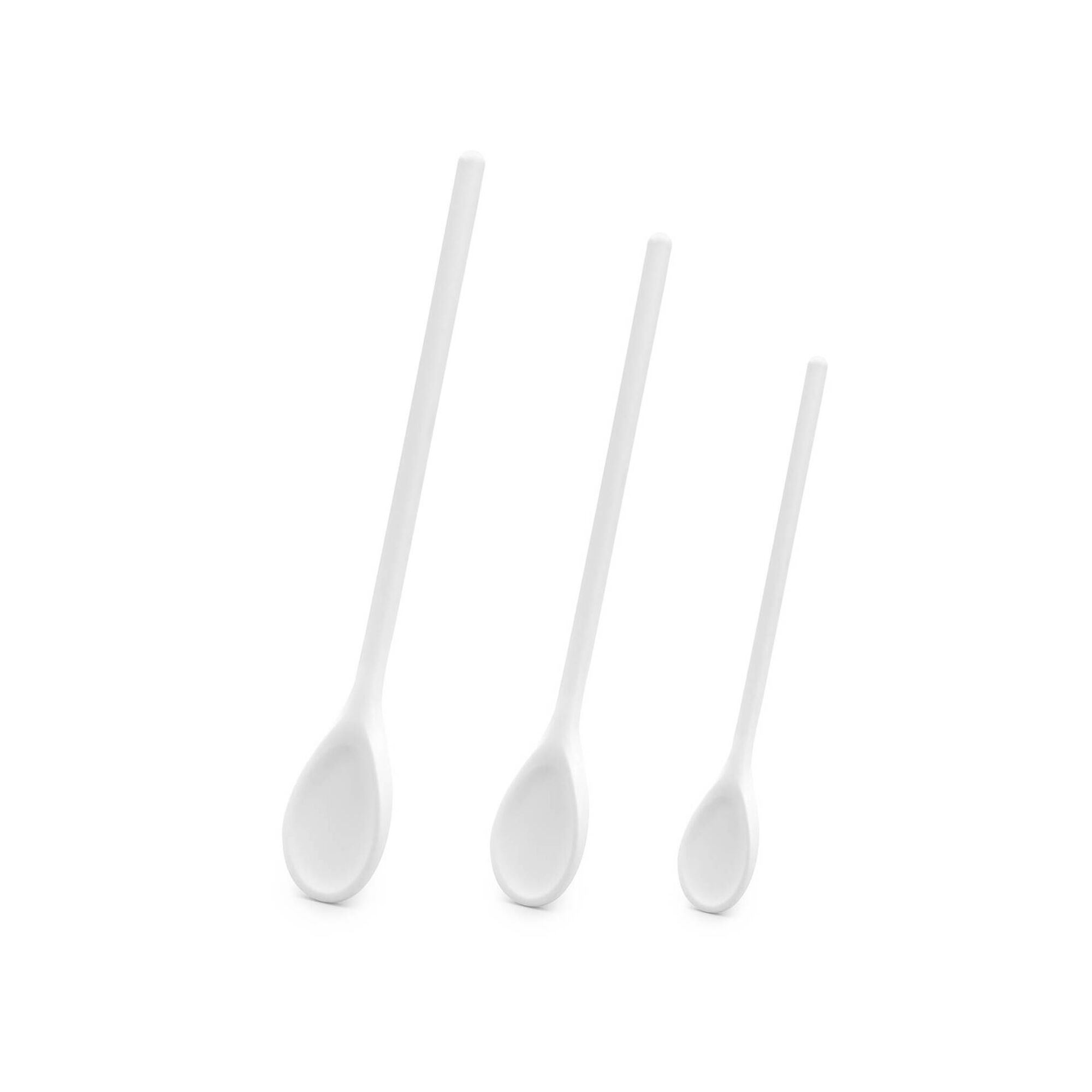 Conjunto 3 Colheres Cozinha Plástico Brancas Essencial