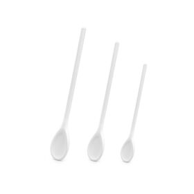 Conjunto 3 Colheres Cozinha Pl&aacute;stico Brancas Essencial Kasa