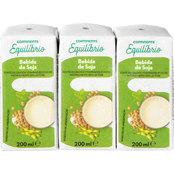 Bebida Vegetal de Soja Natural Continente Equilíbrio