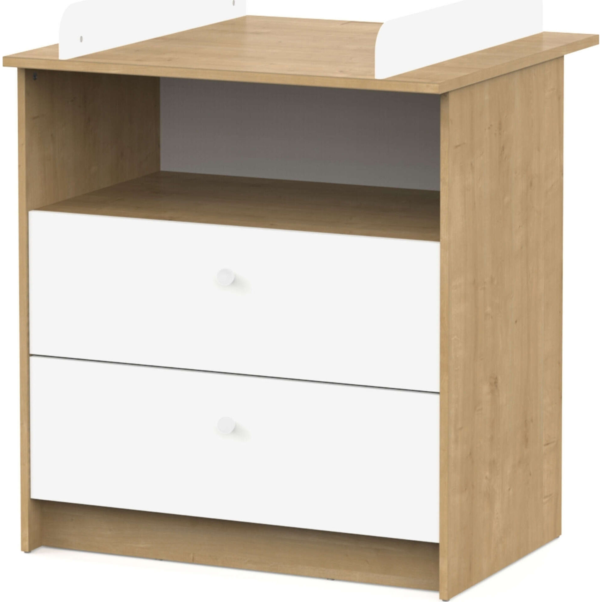 C&oacute;moda com Muda Fraldas 79,6x70x94,4cm Carvalho e Branco Helicia