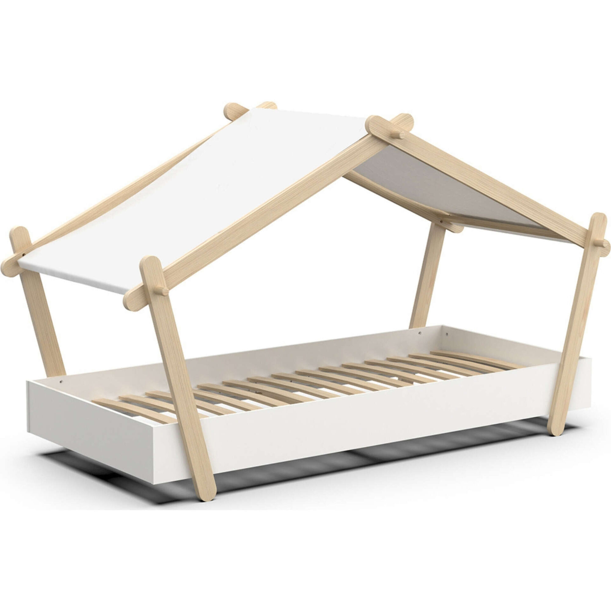 Cama Tenda 223,2x105,5x129,7cm Natural e Branco Lodge