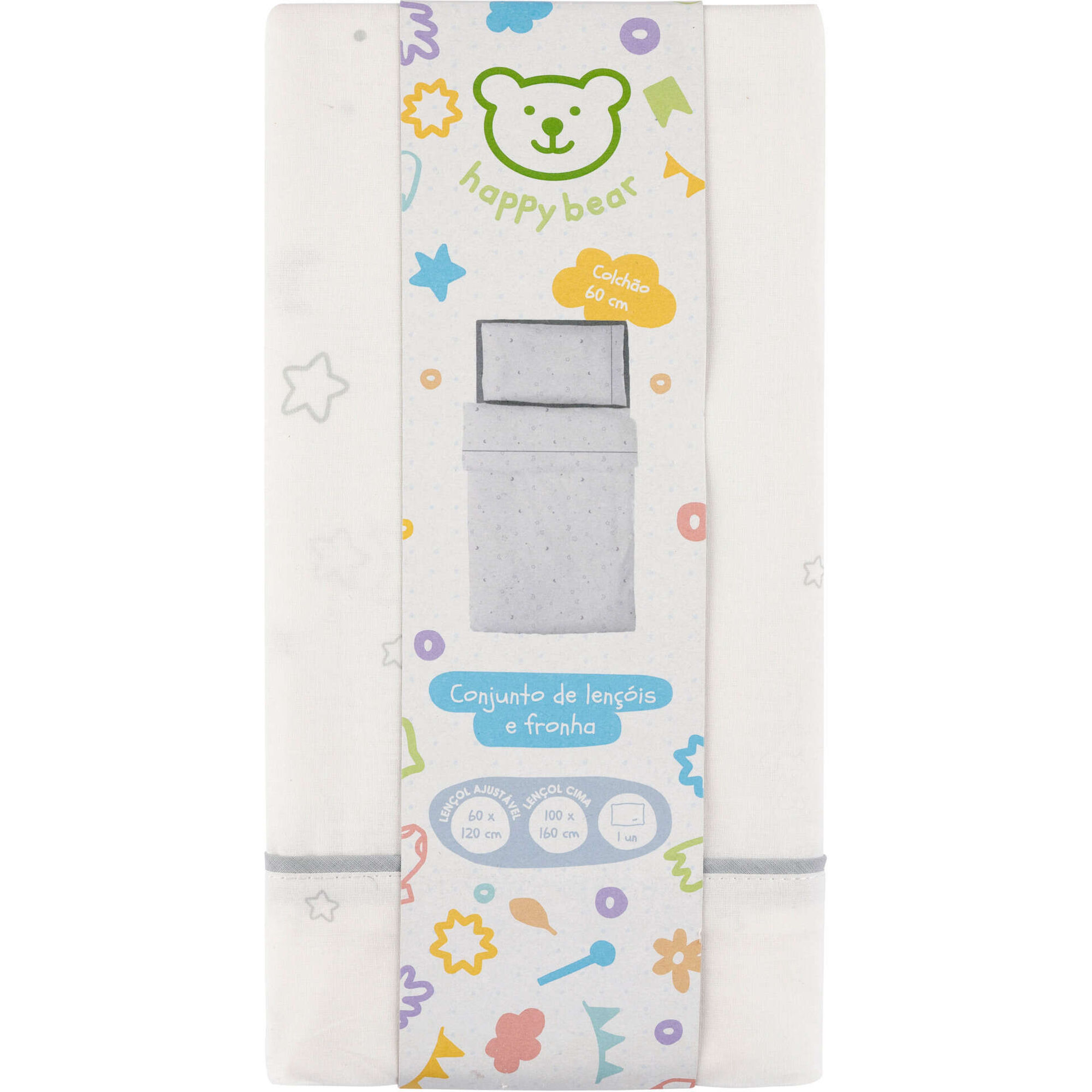 Conjunto 2 Lençóis Estrelas Cinza