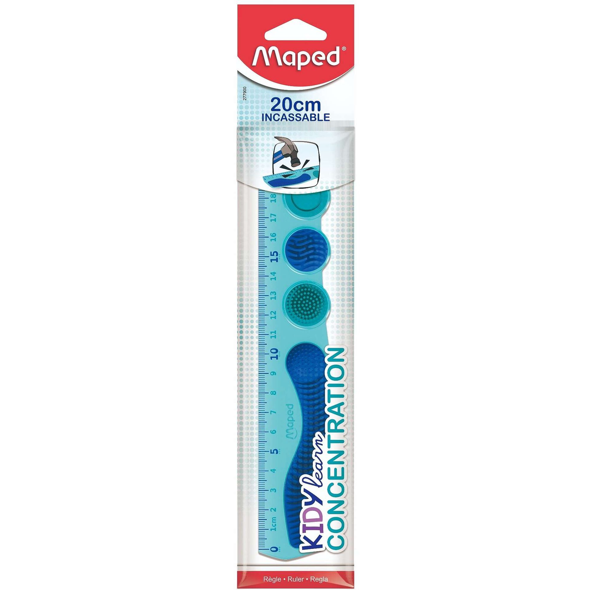 R&eacute;gua 20cm Kidy Learn Concentration Azul Maped