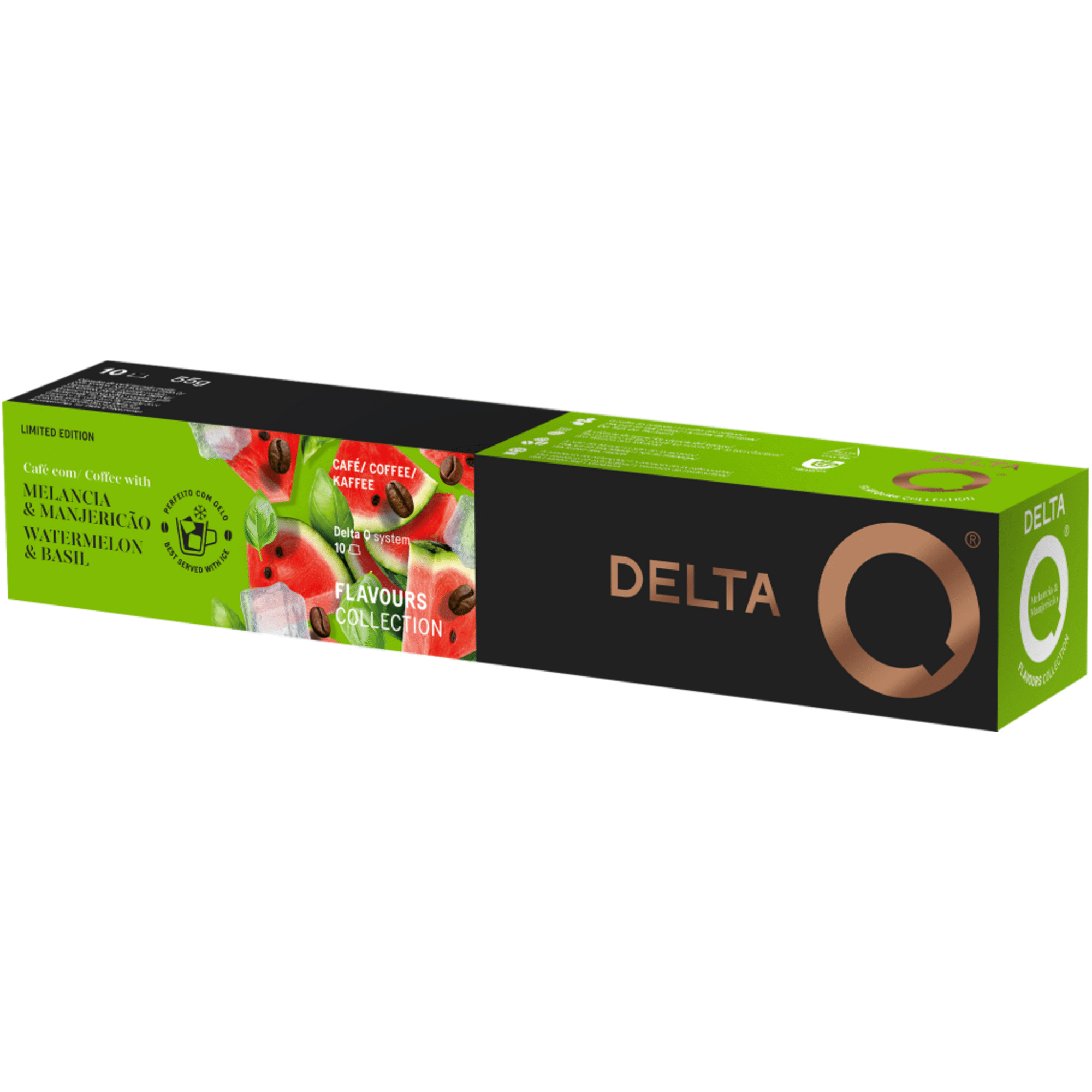 C&aacute;psulas de Caf&eacute; com Melancia e Manjeric&atilde;o Delta Q