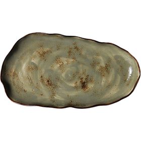 Travessa 34x18cm Recortada Reativa Verde Kasa