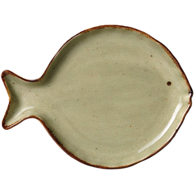 Prato Redondo 25cm Peixe Verde Kasa