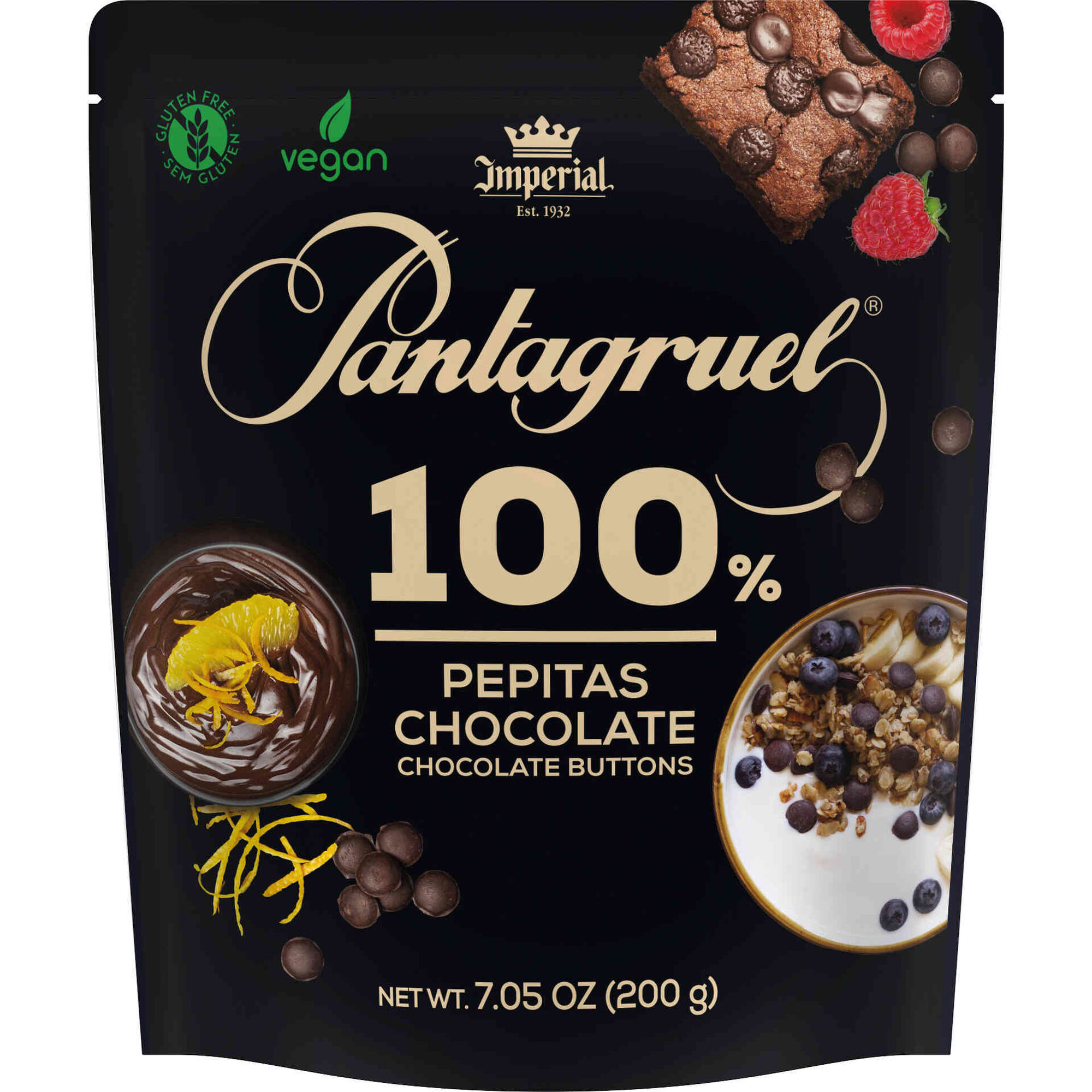 Pepitas de Chocolate 100% Cacau sem Glúten Pepitas de Chocolate 100% Cacau sem Glúten