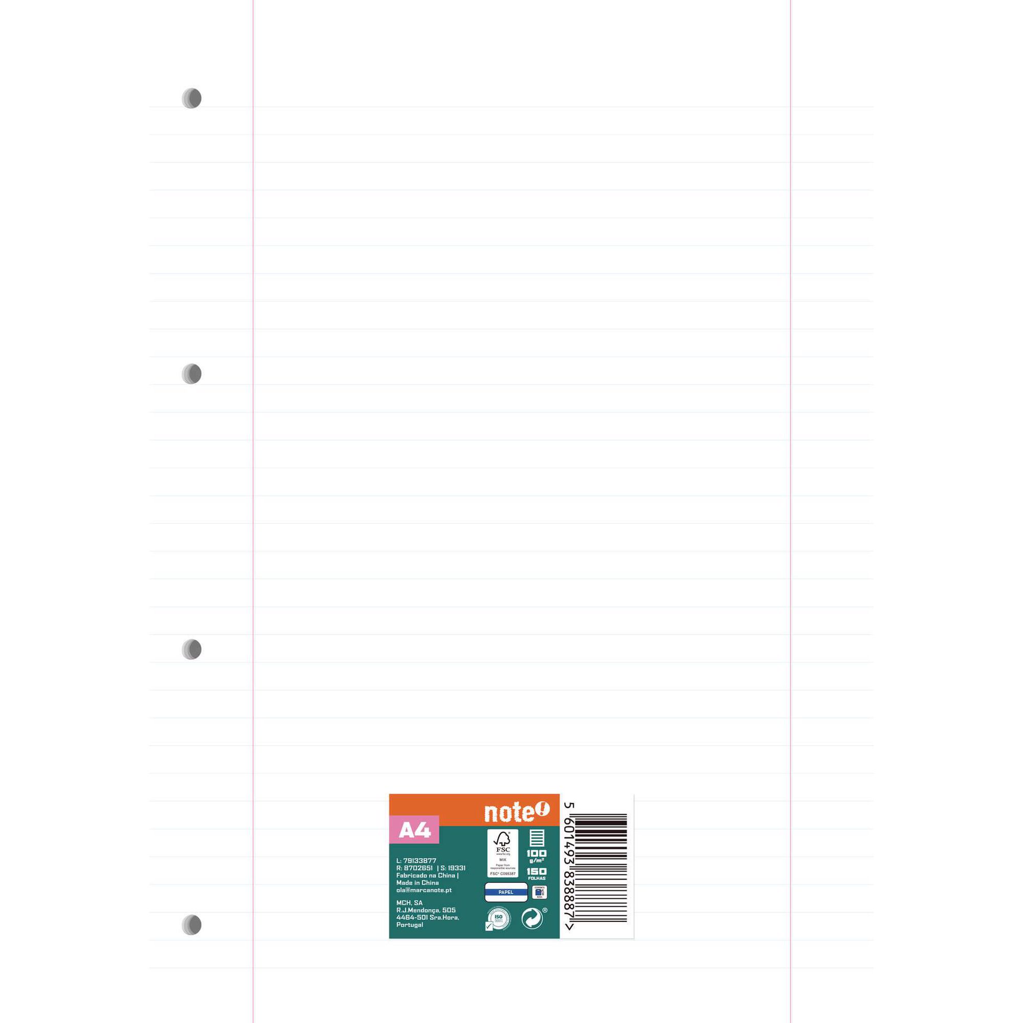 Recarga A4 150 Folhas Pautadas Note!