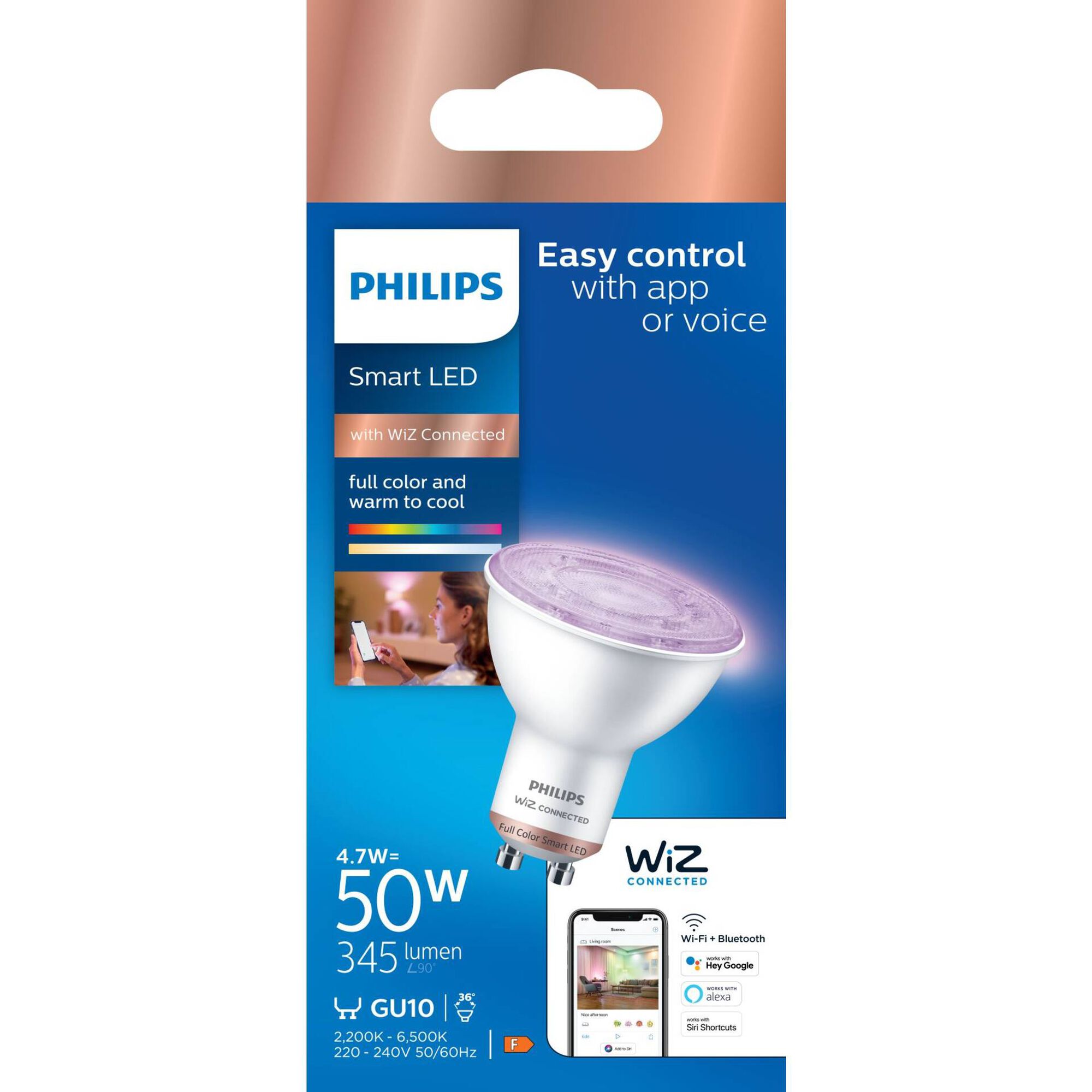 Lâmpada LED GU10 Wi-Fi RGB 50W