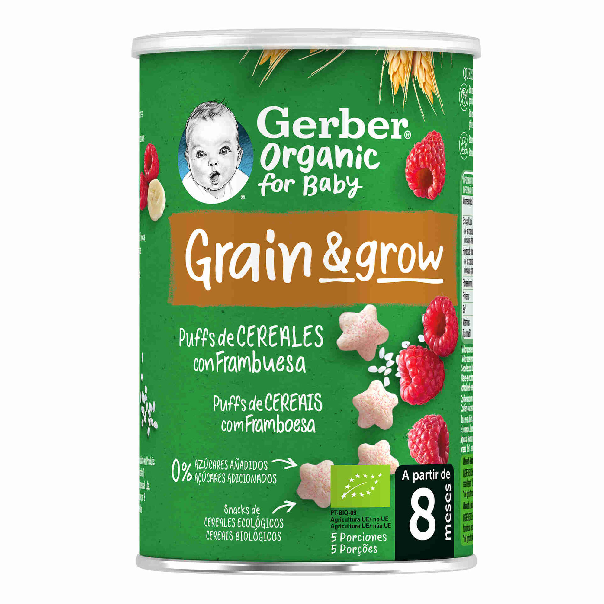 Snack para Bebé Cereais com Framboesa +8M