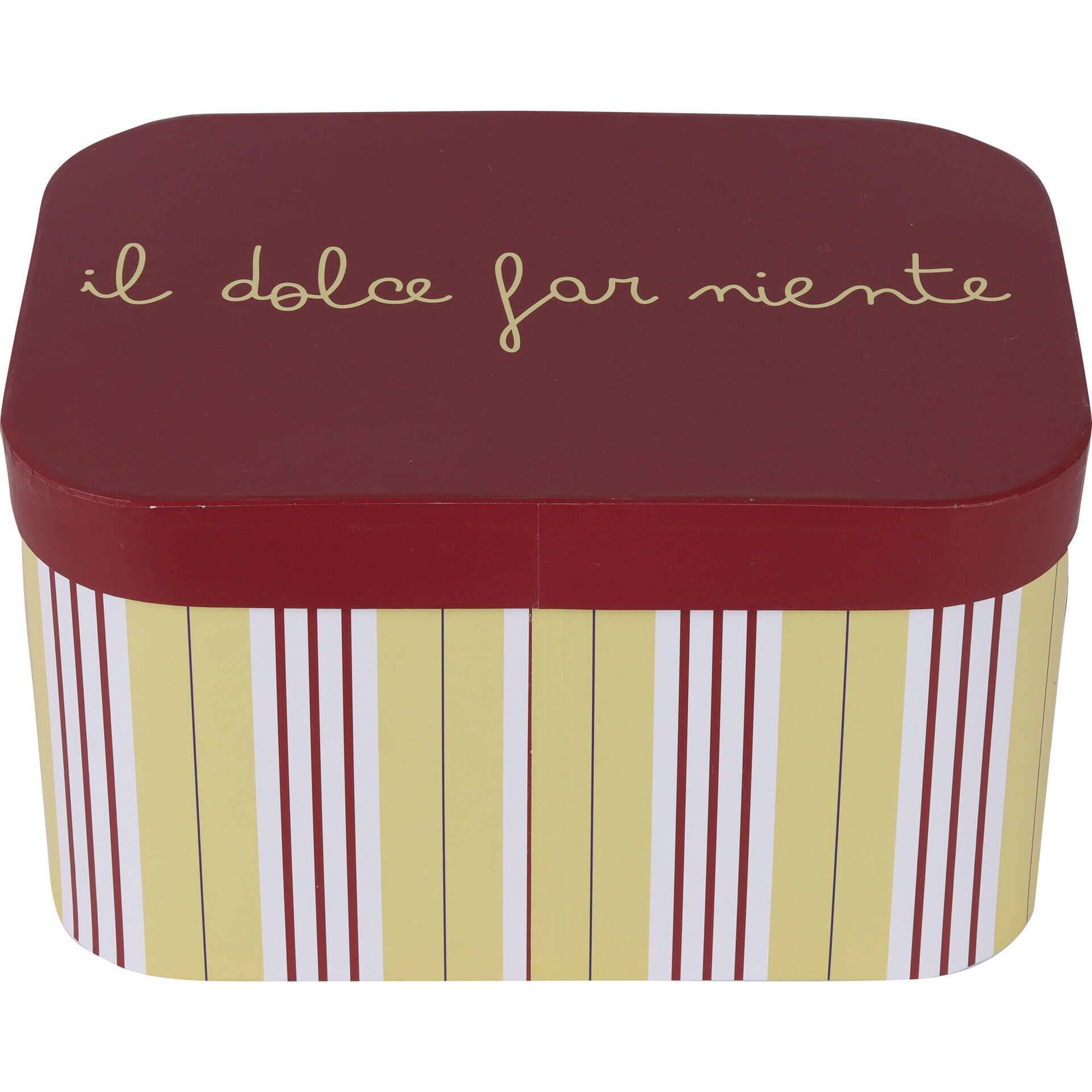 Caixa Riscas Finas Amarelo e Vermelho 25,5x17,5x14,5cm Kasa