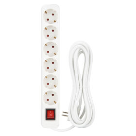 Bloco 6 Tomadas com Interruptor 5m Branco Bloco 6 Tomadas com Interruptor 5m Branco