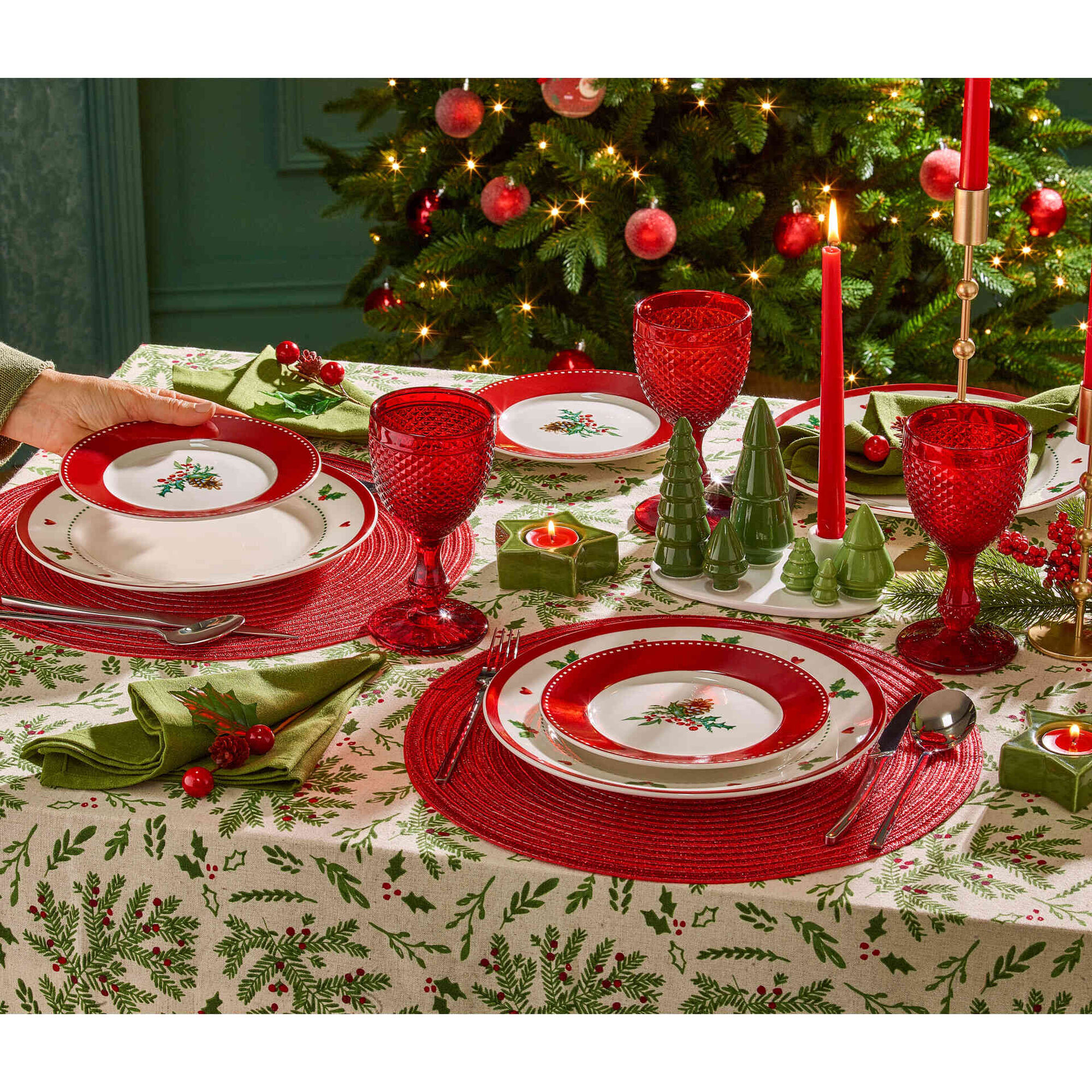 Toalha Mesa 150x250cm Azevinho