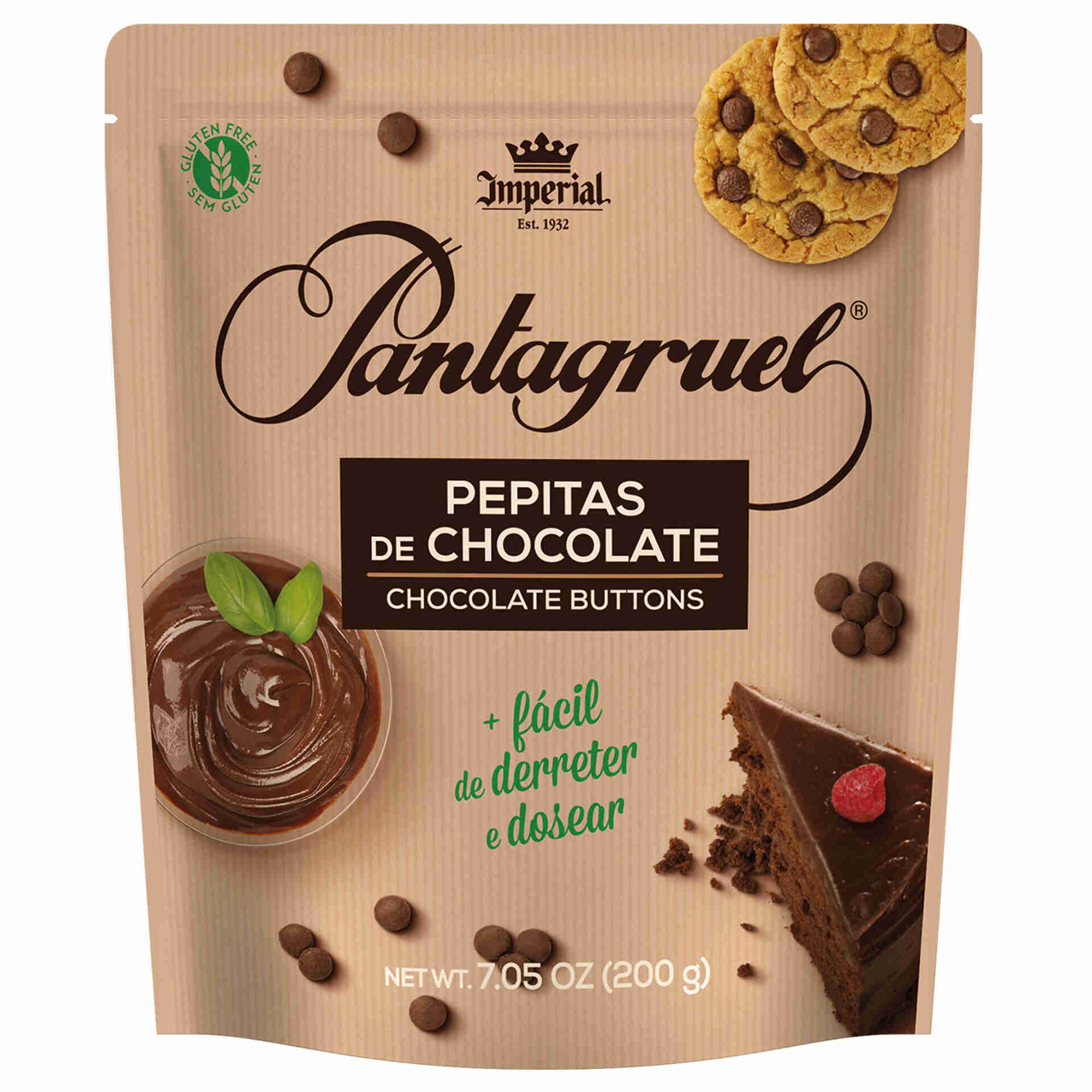 Pepitas de Chocolate 43% Cacau sem Glúten - emb. 200 gr - Pantagruel