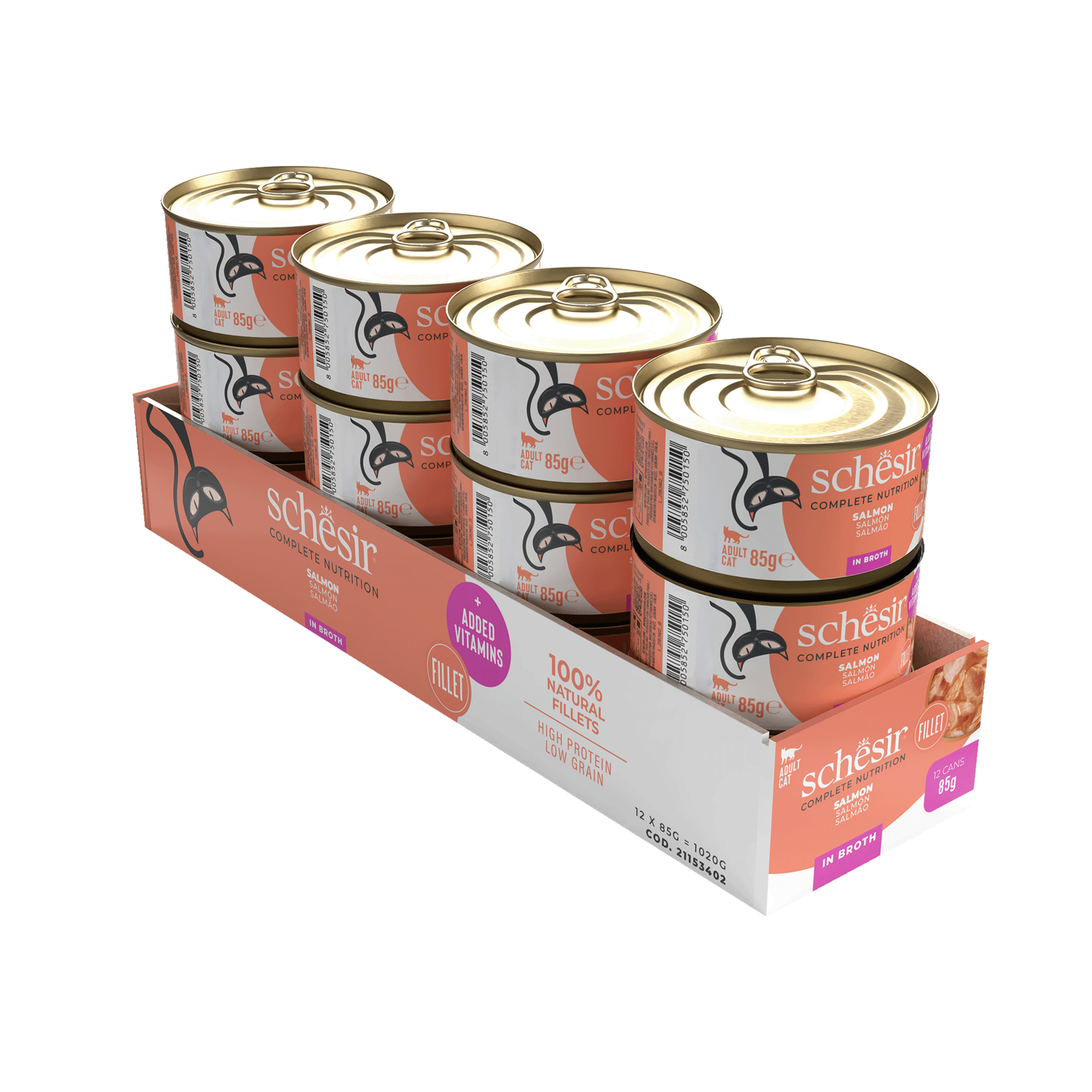 Comida H&uacute;mida para Gato Adulto Salm&atilde;o Lata Schesir