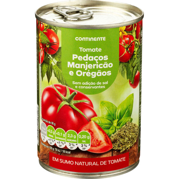 Tomate em Pedaços com Manjericão e Oregãos Continente